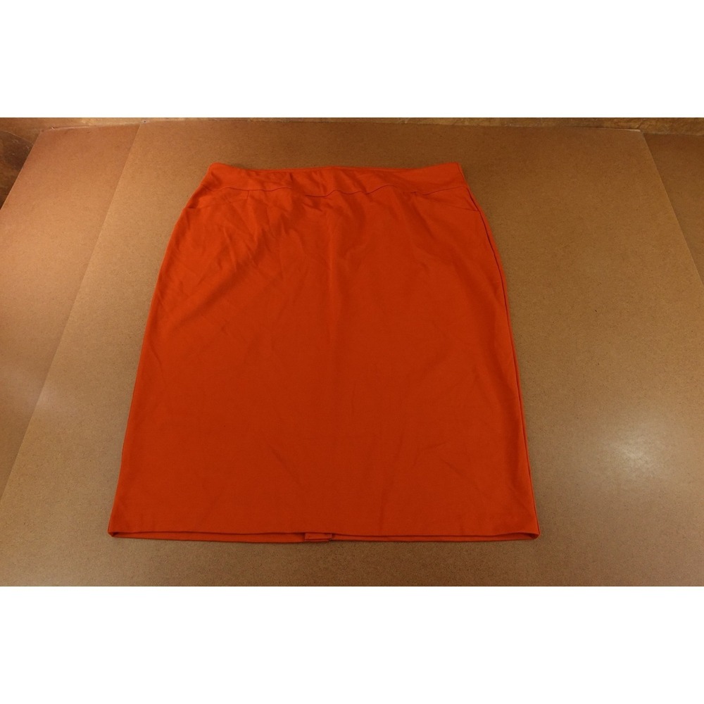 Ashley Stewart Womens Plus 26 Burnt Orange Stretch Pocket Ponte Pencil Skirt NWT